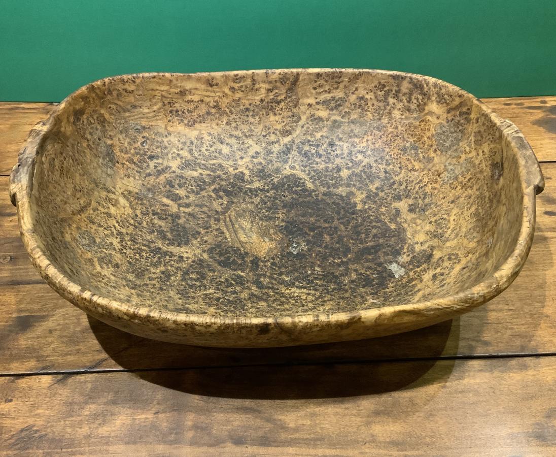 Large Burl Bowl with Lug Handles