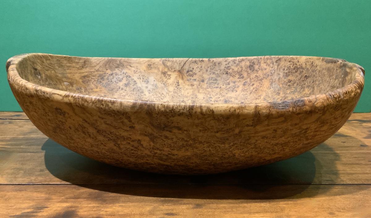 Large Burl Bowl with Lug Handles