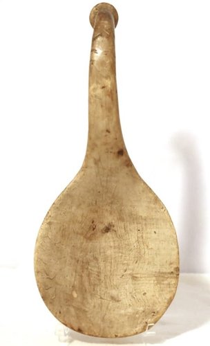 Butter Paddle, with Unusual Button-Shaped Handle