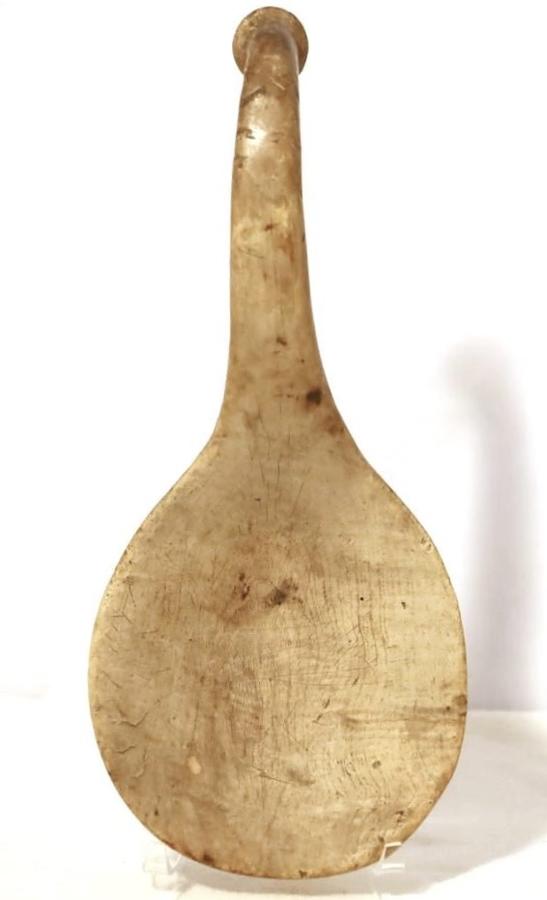 Butter Paddle, with Unusual Button-Shaped Handle