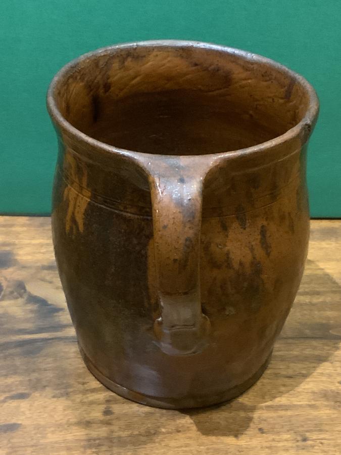19th Century Glazed Redware Mug