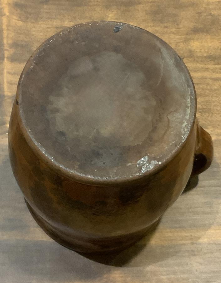 19th Century Glazed Redware Mug