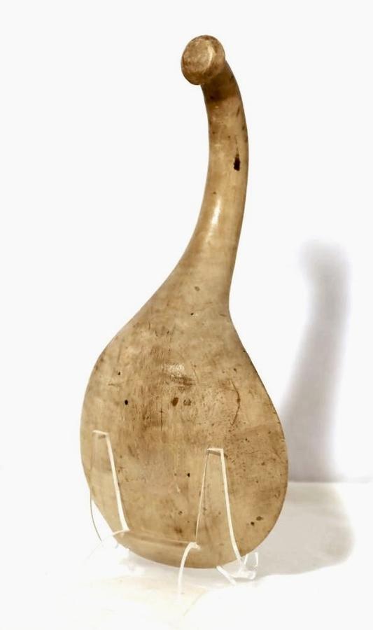 Butter Paddle, with Unusual Button-Shaped Handle