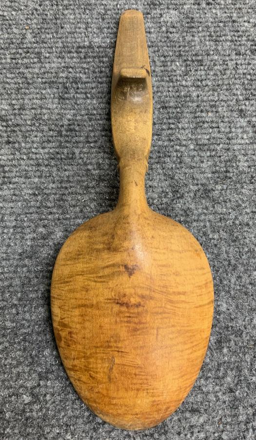 Carved Maple Butter Spoon having a Figured Bowl