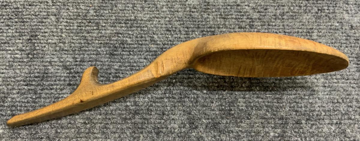 Carved Maple Butter Spoon having a Figured Bowl