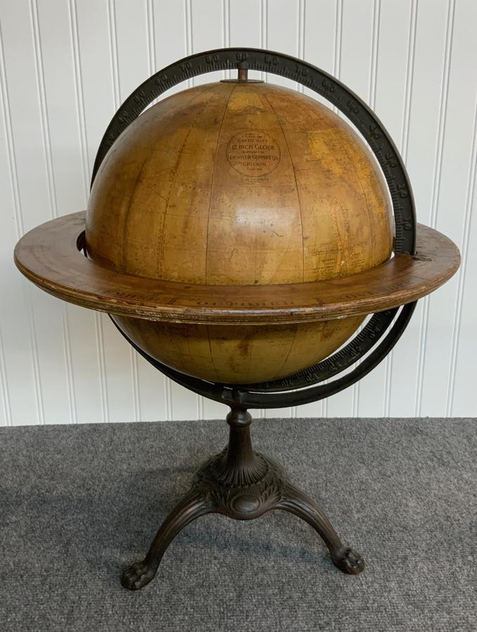 Denoyer-Geppert 12" Globe with Cast Iron Base