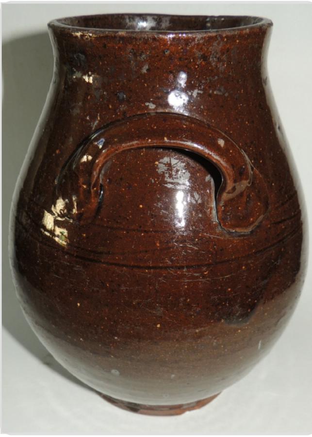 Early American Decorated Redware Jar