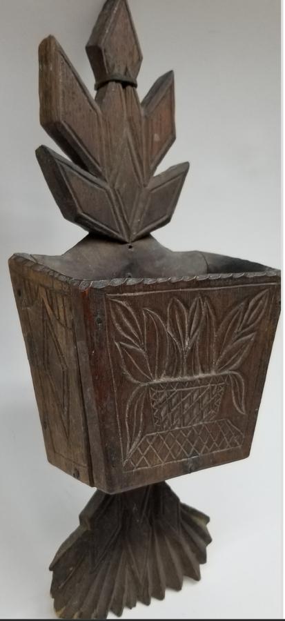 Early American Carved Wall Box
