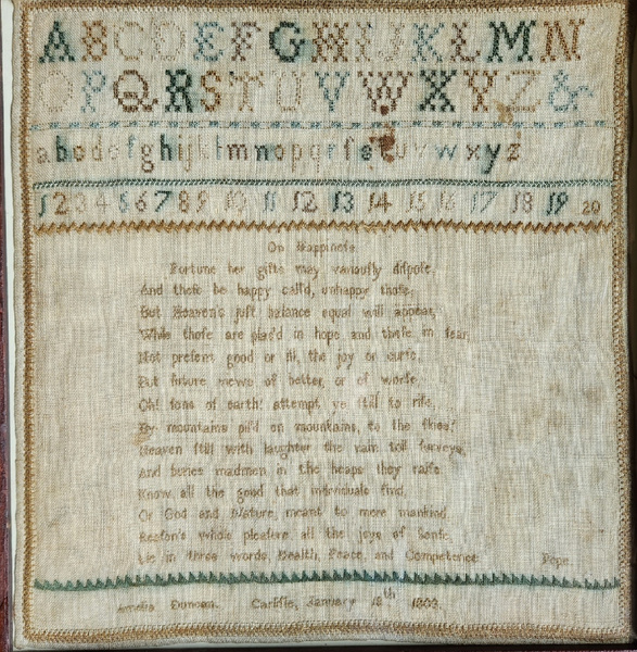 1803 Carlisle Pennsylvania Sampler