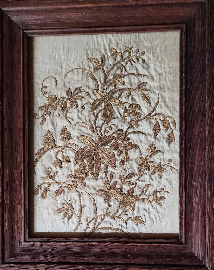 Late 18th early 19th Century Framed Goldwork