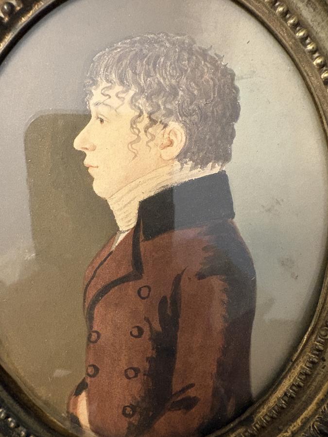 C 1840 WATERCOLOR OF A YOUNG MAN