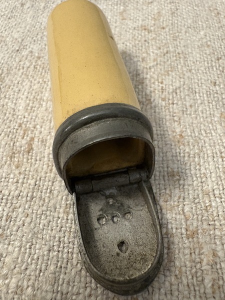 RARE 19TH C YELLOWWARE VINAGRETTE