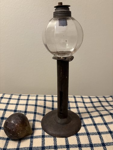 19TH C AMERICAN BLOWN PEG LAMP