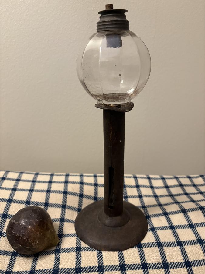 19TH C AMERICAN BLOWN PEG LAMP