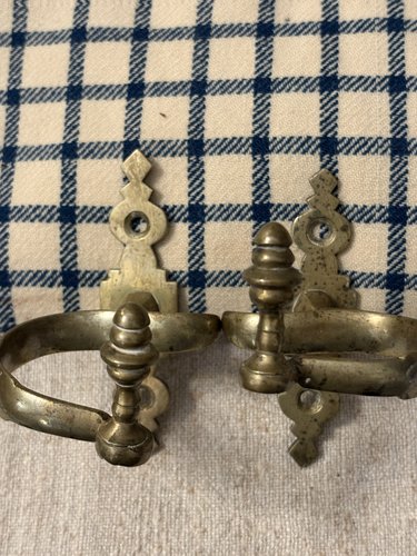 PAIR C 1790-1820 BRASS JAMB HOOKS