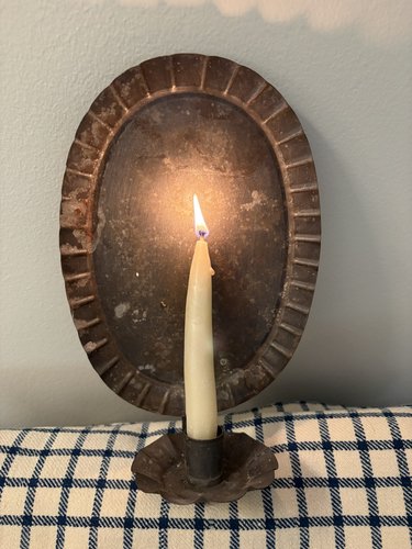 *19TH C OVAL WALL SCONCE CANDLE HOLDER