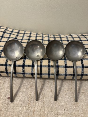 C1700 DUTCH PEWTER SPOONS SET OF FOUR