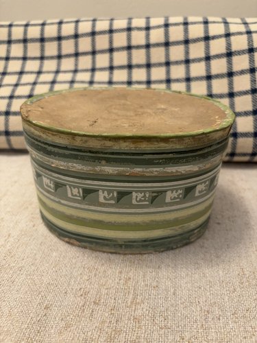 *19TH C WALLPAPER BOX GRECIAN KEY