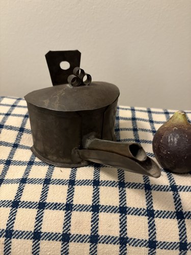 RARE C. 1800-1825 TIN BETTY LAMP