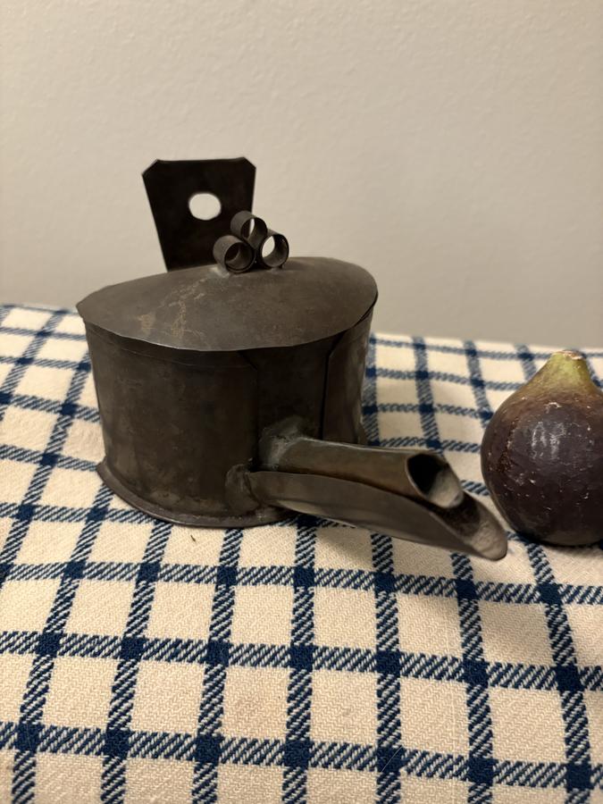 RARE C. 1800-1825 TIN BETTY LAMP