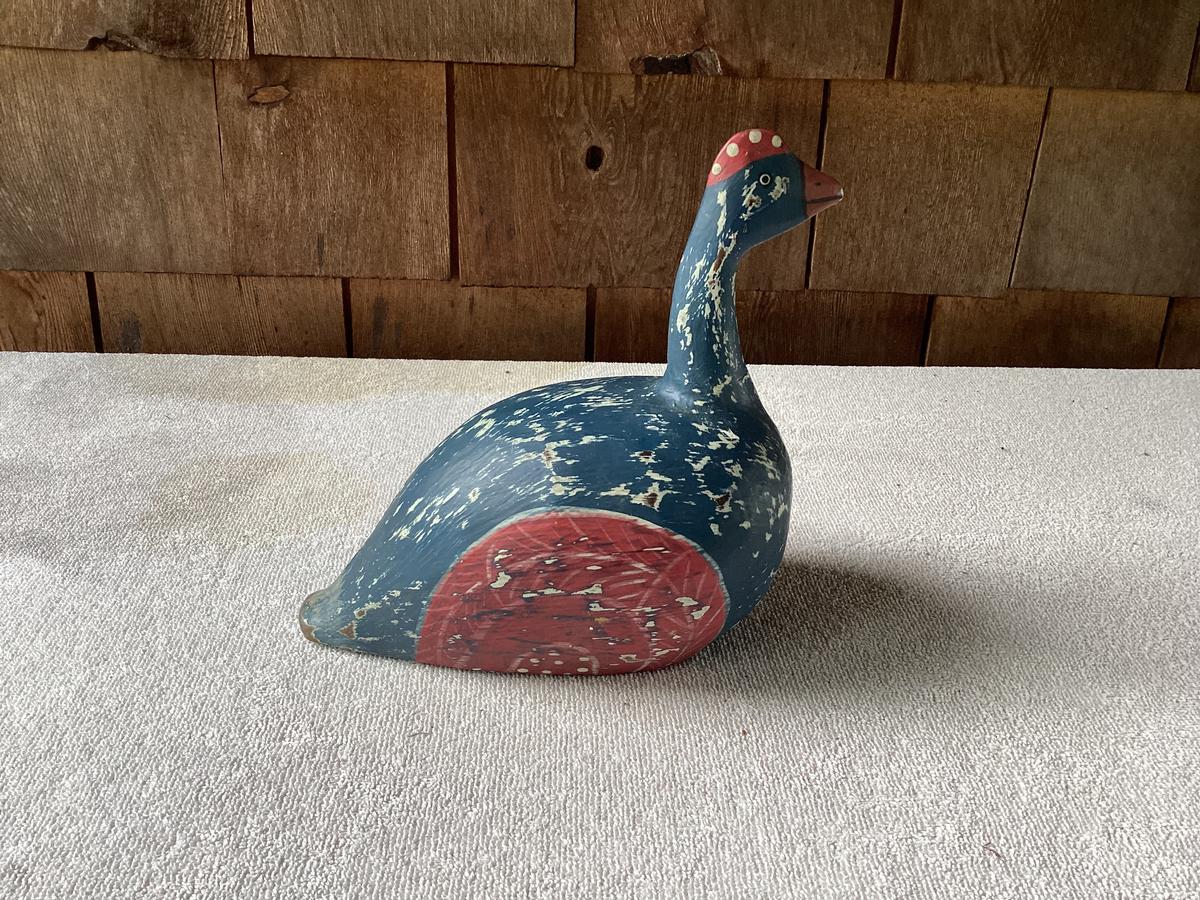 Folk Art Hand Painted Pea Fowl