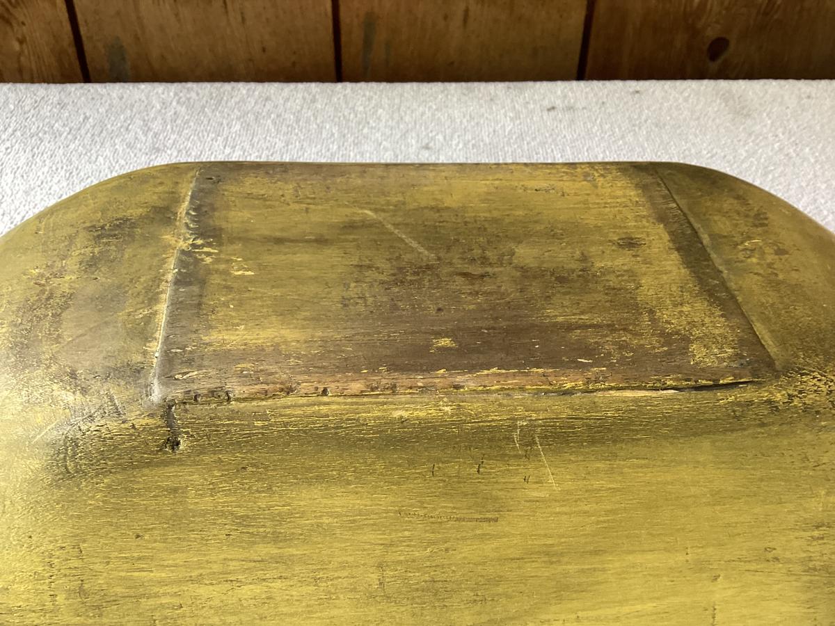 Rare 1800 Footed Small Trencher Yellow Milk Paint