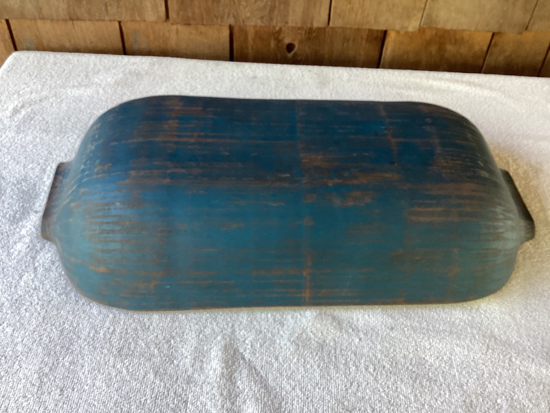 1800’s Hand Hewn Humpback Trencher Blue Paint