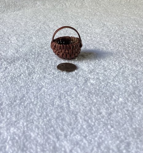 Rare Early Miniature Buttocks Basket 1 1/8” Red