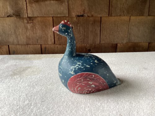 Folk Art Hand Painted Pea Fowl