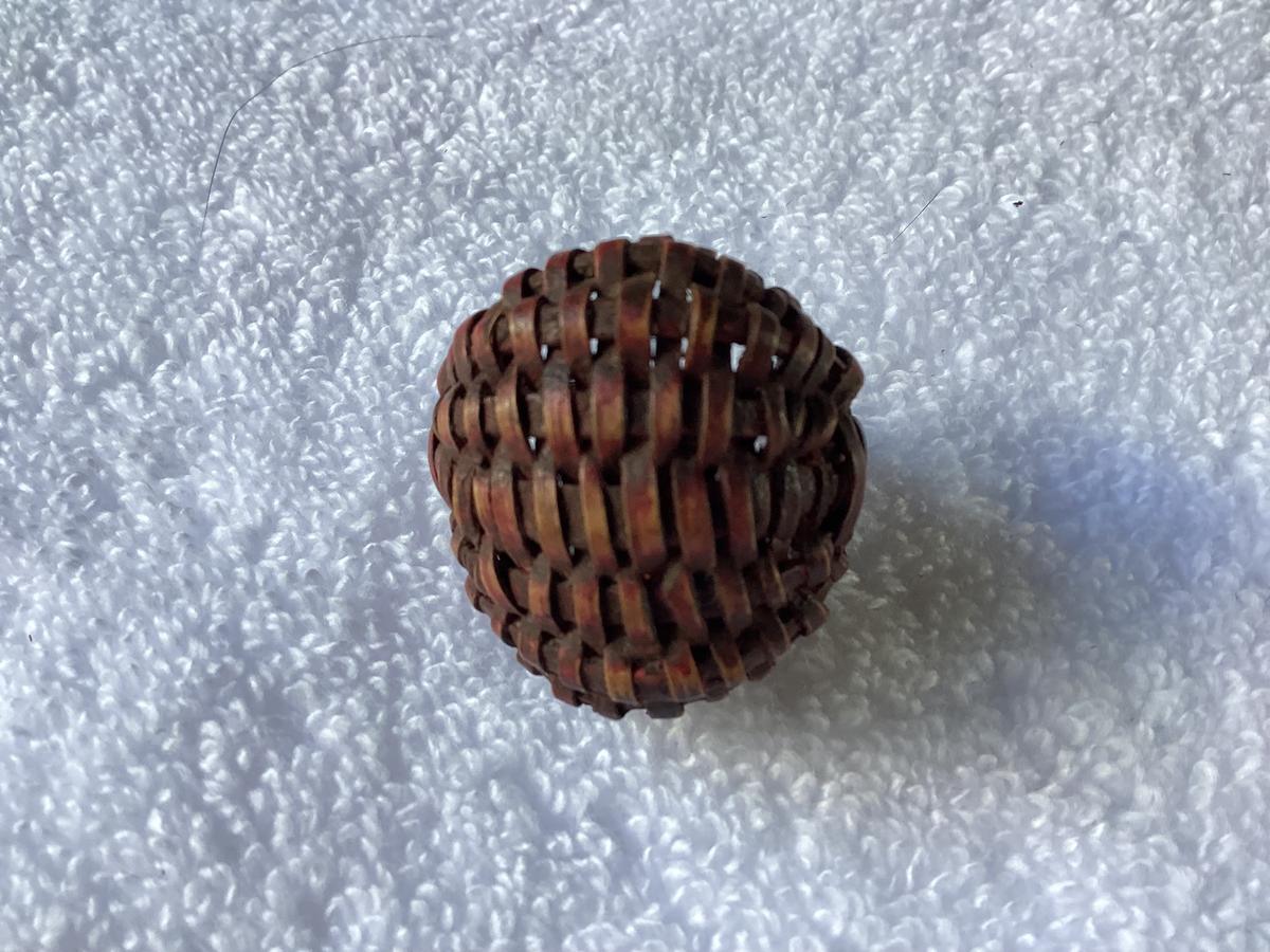 Rare Early Miniature Buttocks Basket 1 1/8” Red