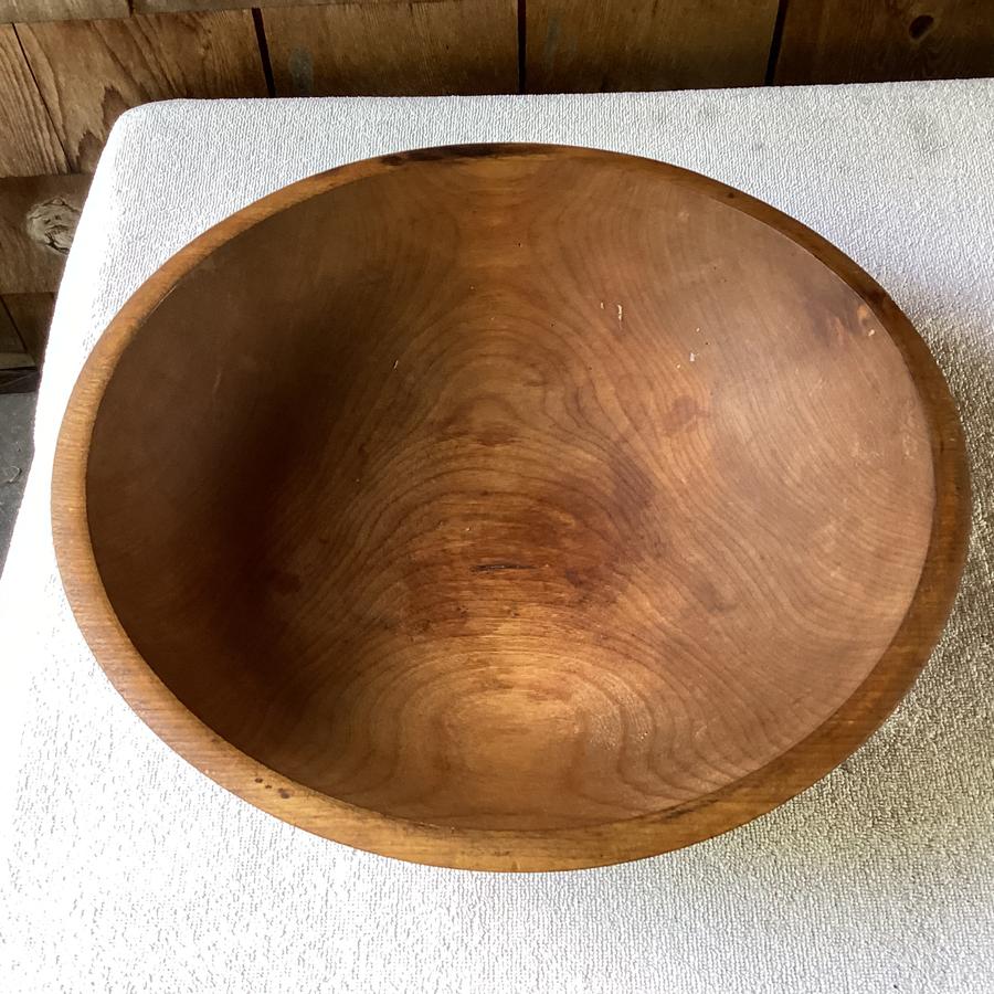 1800’s Large Turned Bowl 15” Rare Orange