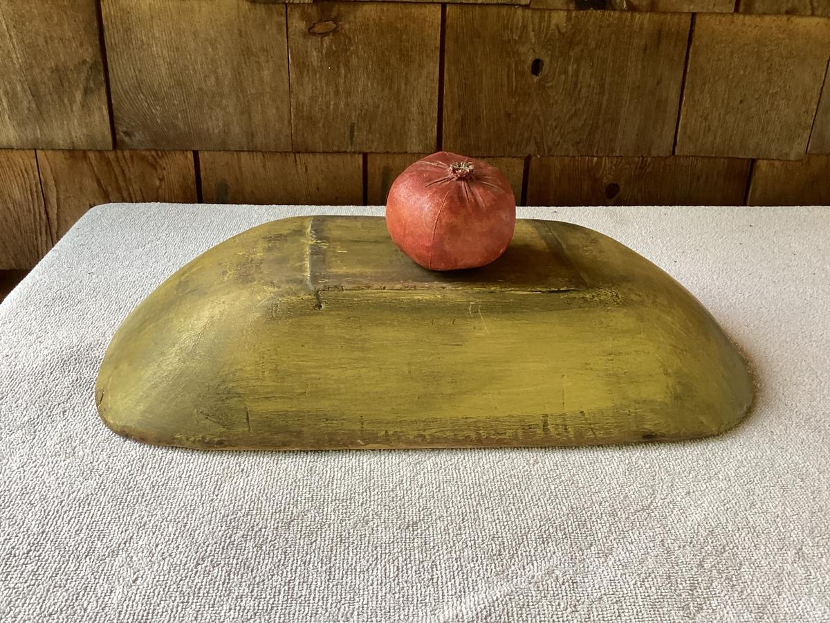 Rare 1800 Footed Small Trencher Yellow Milk Paint