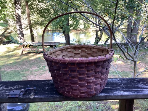 Early Red Painted Basket