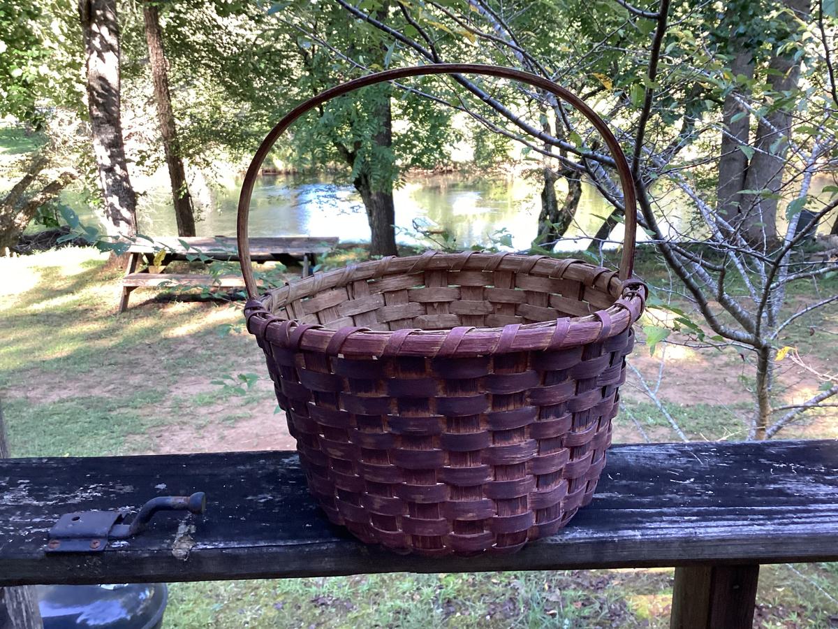Early Red Painted Basket