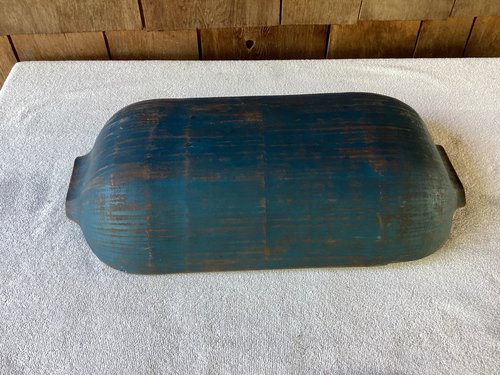 1800’s Hand Hewn Humpback Trencher Blue Paint