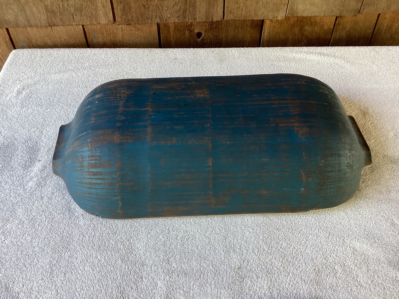 1800’s Hand Hewn Humpback Trencher Blue Paint