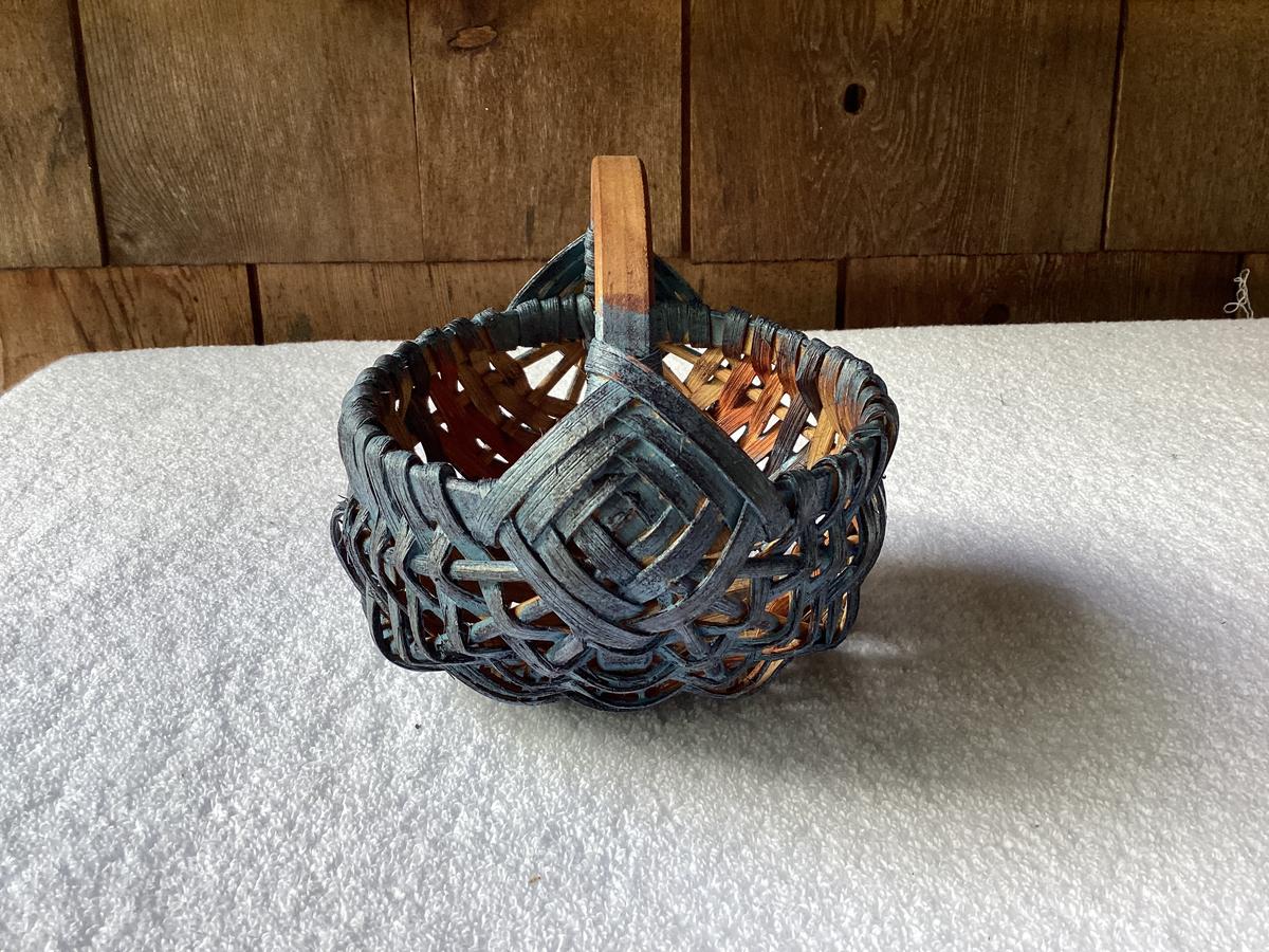 Early Old Small Miniature Basket 5”
