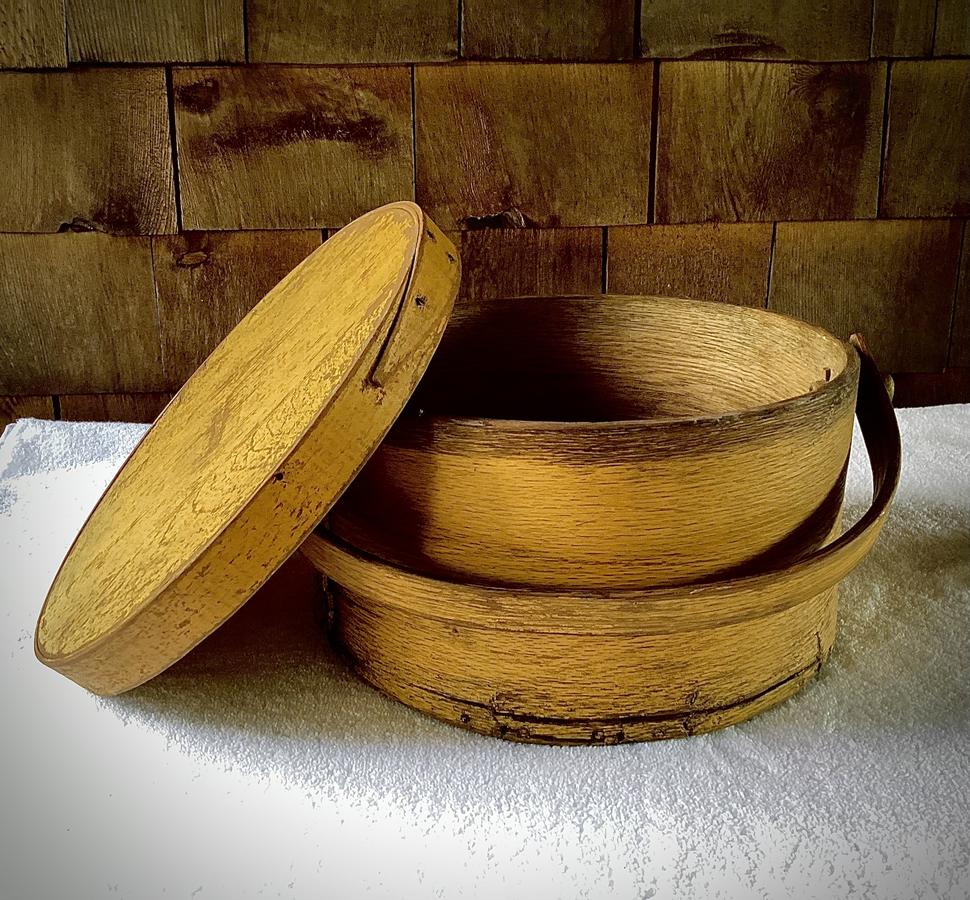 1800’s Thick Walled Wooden Bale Handle Pantry Box