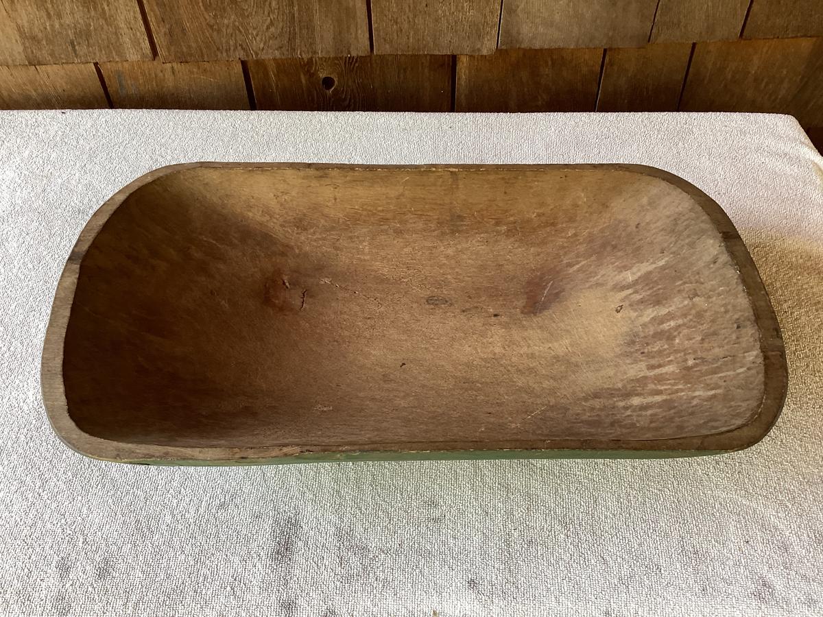 1800’s Hand Hewn Trencher 20 1/2” Apple Green