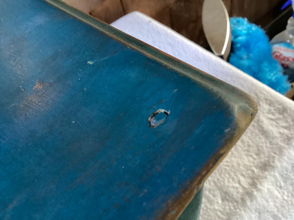 Great 1800’s Table Box 3 Drawers Square Nails