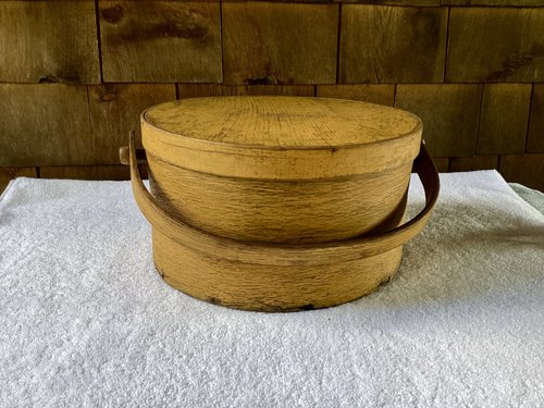 1800’s Thick Walled Wooden Bale Handle Pantry Box