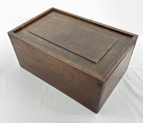 Large Cherry Slide Lid Box, Divided Interior