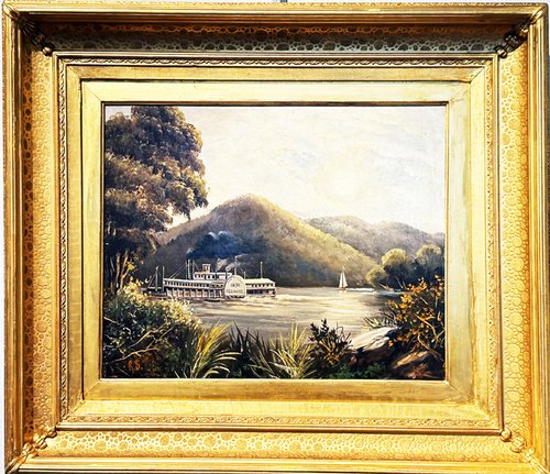 Oil on Canvas of the Steam Boat Redwing; c1870