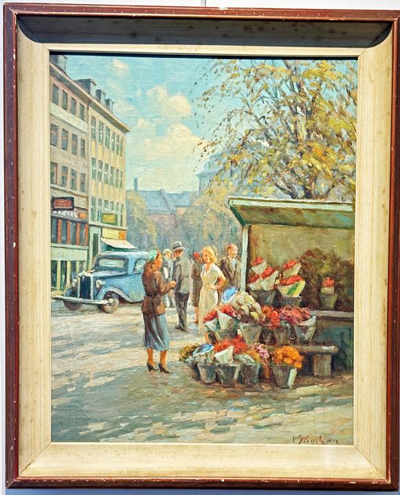 The Flower Seller - Oil on Board