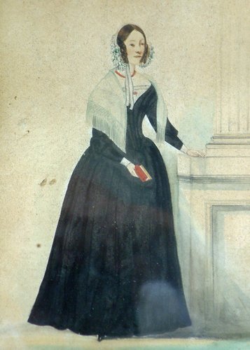 Early Watercolor Portrait of a Lady