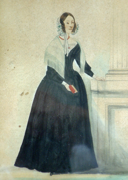 Early Watercolor Portrait of a Lady