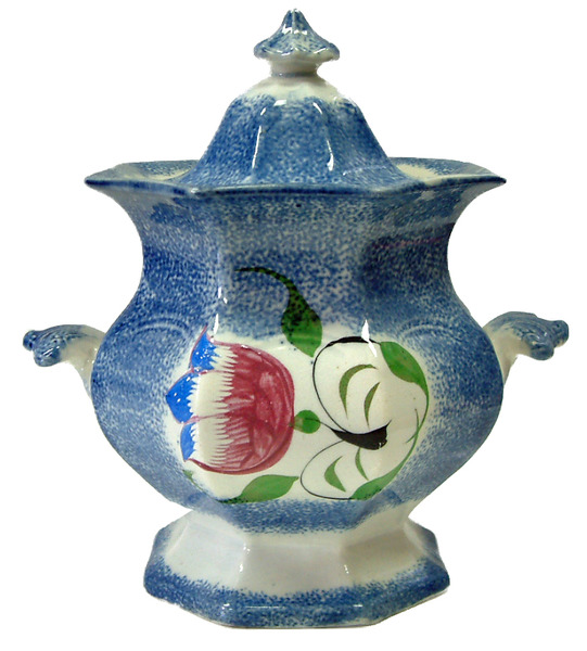 Spatterware Sugar Bowl