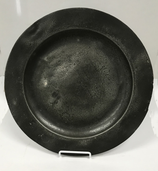 Early Pewter Plate or Charger Marked HB on Back