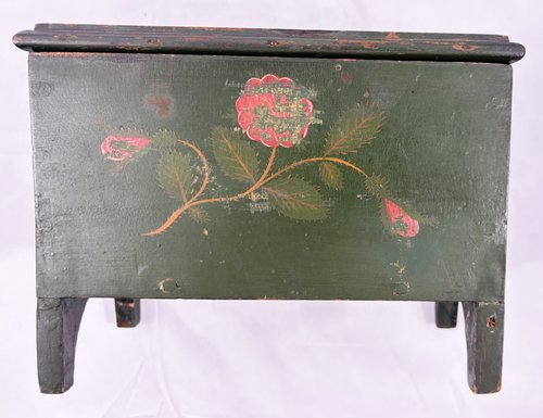 Paint Decorated, Six Board Miniature Chest