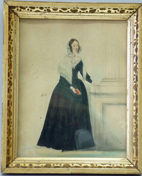 Early Watercolor Portrait of a Lady